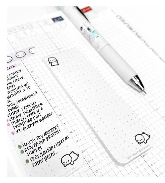 RARE TCMC The Coffee Monsterz Co - long list love notepad