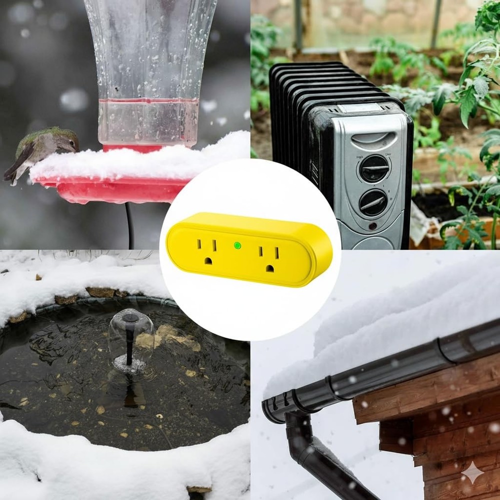 Thermostatically Controlled Outlet 2 Pack, Yellow – Automatically Turns On at...