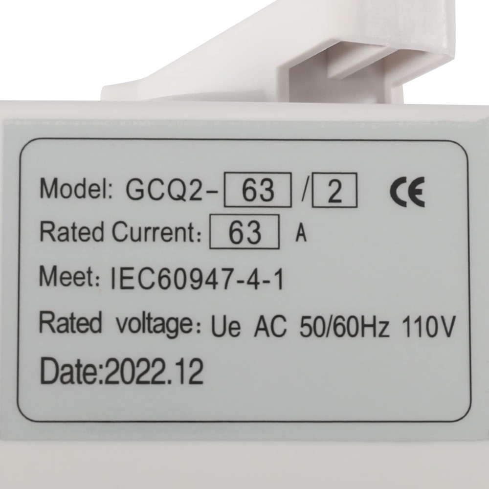 110V 2P 63A Mini Dual Power Automatic Transfer Switch, Generator Changeover S...