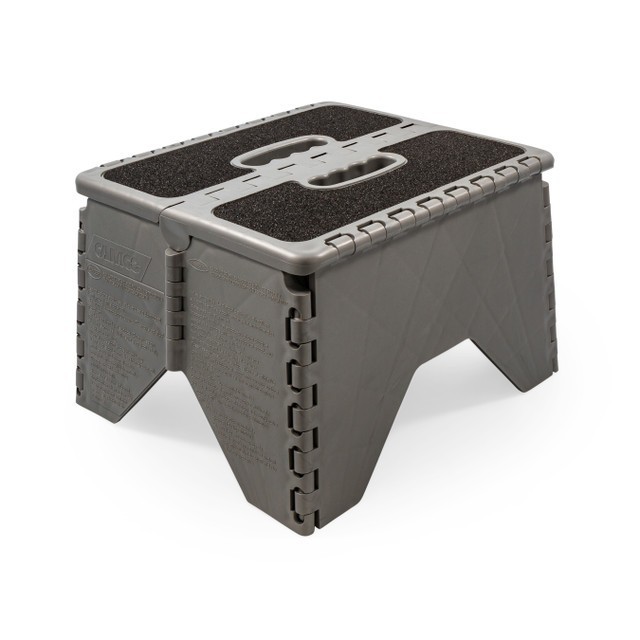 CAMCO Plastic Silver Folding With Non Skid Step Stool 43635