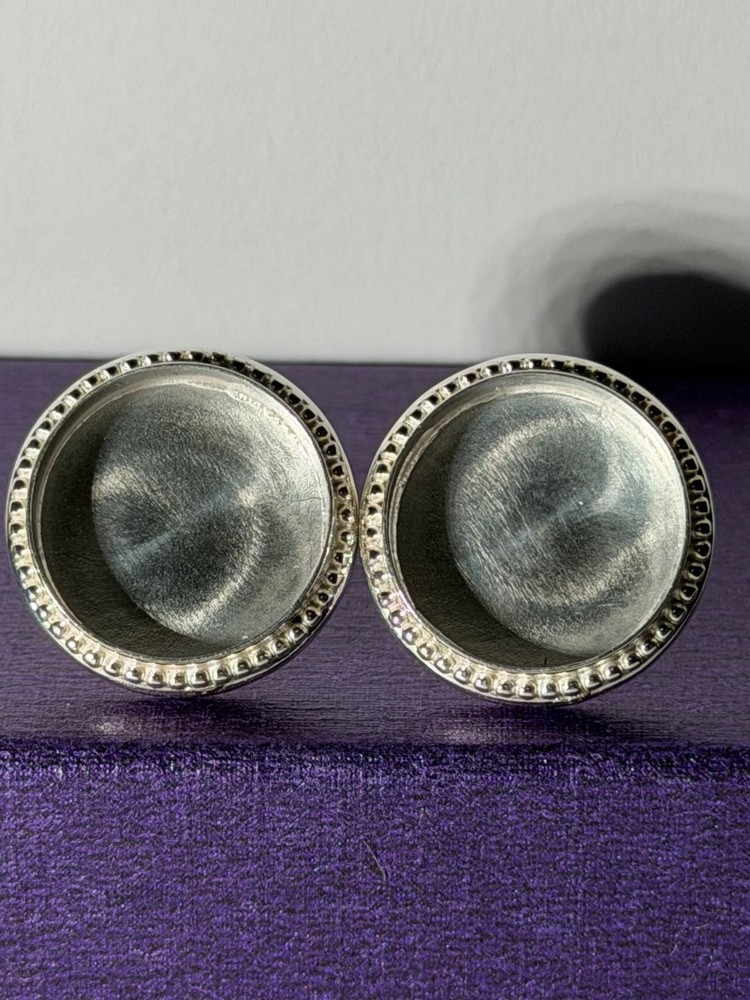 Sterling Silver Round Earring Bezels 15mm