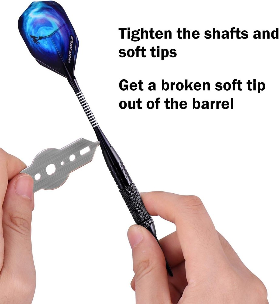 Durable Soft Tip Darts - 12-Piece Set with 100 Tips & Unique Flight Designs