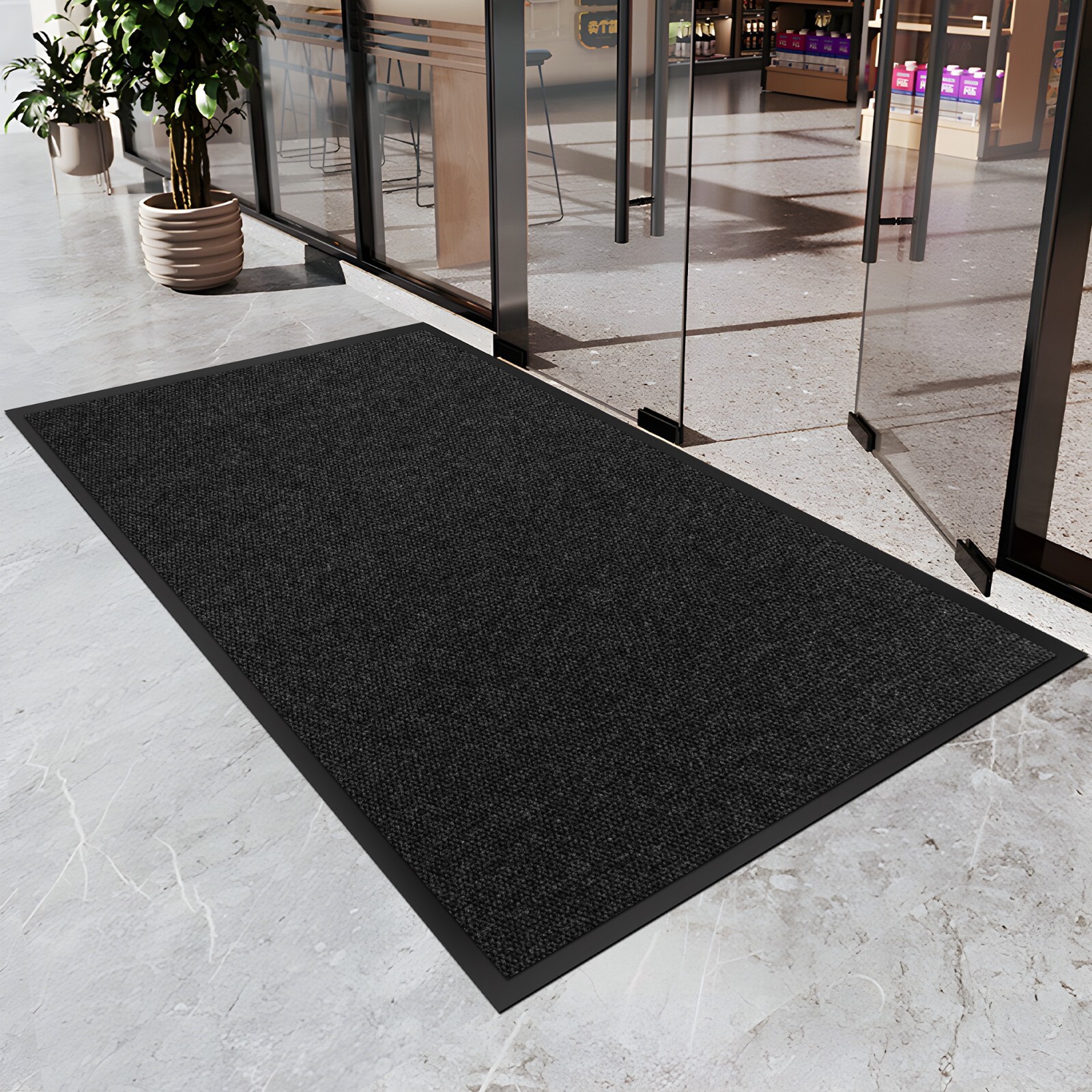Commercial Entrance Mat Indoor Outdoor Heavy Duty Industrial Floor Mats Black