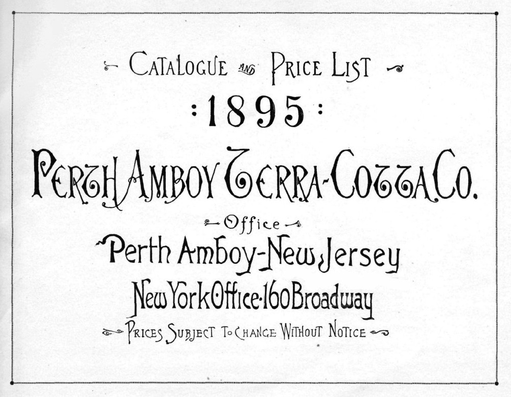 Perth Amboy Terra-Cotta Co (1895) CATALOG Architecture Building Ceramic Samples