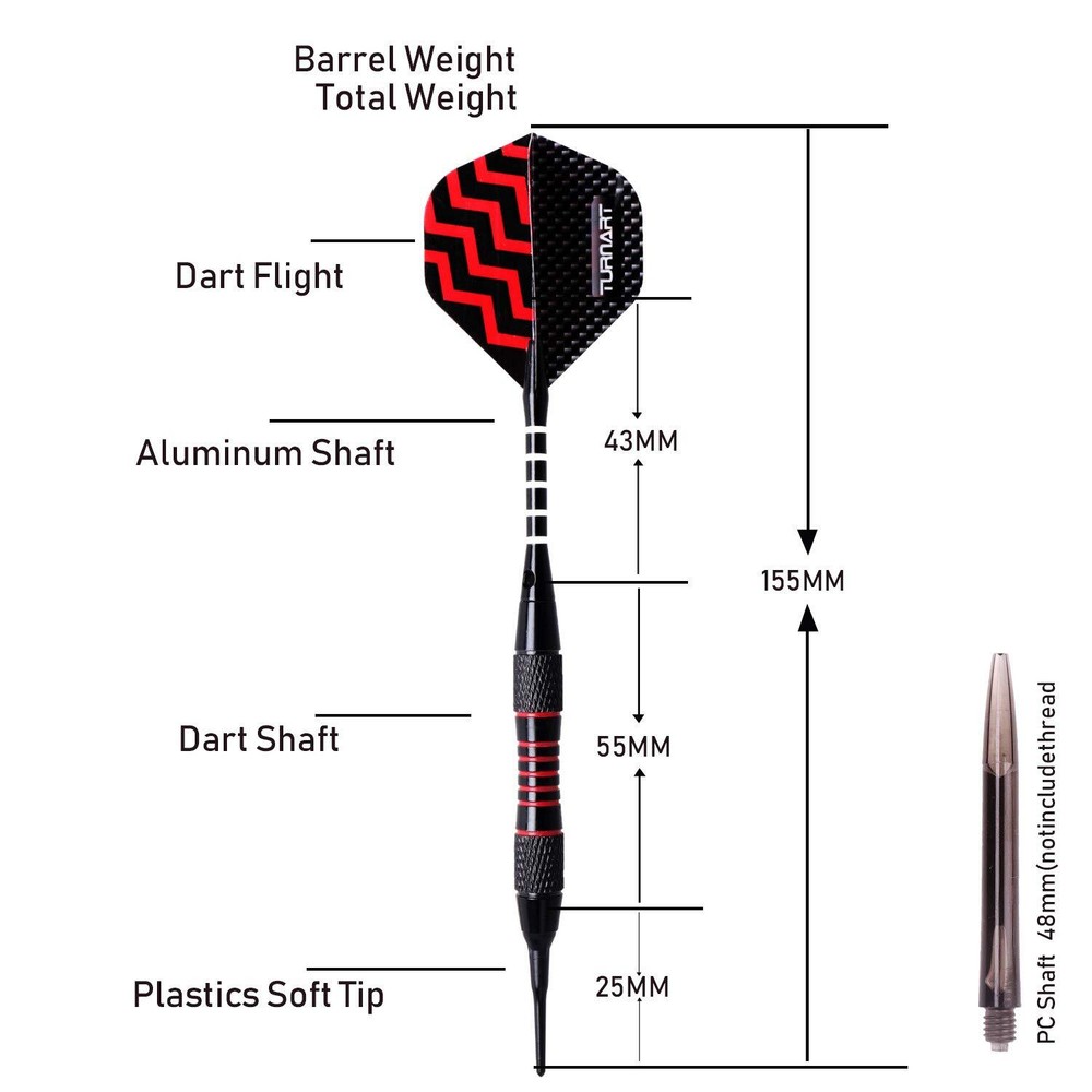 Darts Plastic Tip - Professional Soft Tip Darts Set for Electronic Dartboard ...