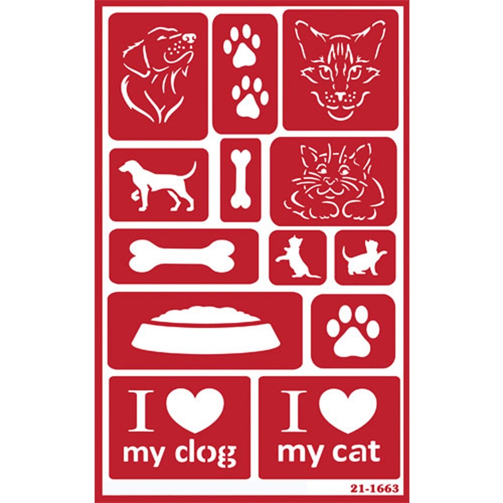 2 Etching Stencils Reusable Template - Kitty Stencils for Painting Crafting -...