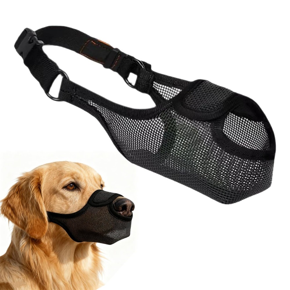 Durable Dog Muzzle for Small, Medium & Large Dogs，Soft & Extra Large, Black