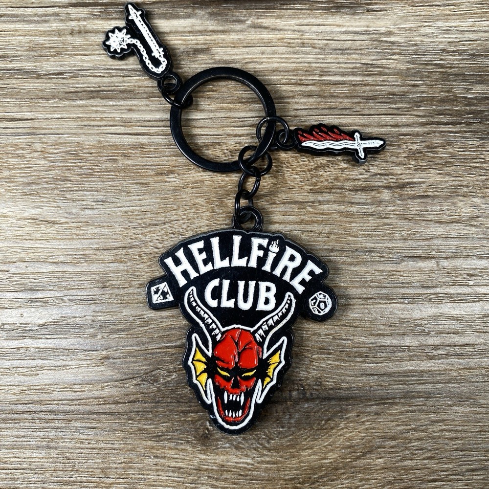 Stranger Things Hellfire Club Keychain 2” Netflix Multi Charm Eddie Munson