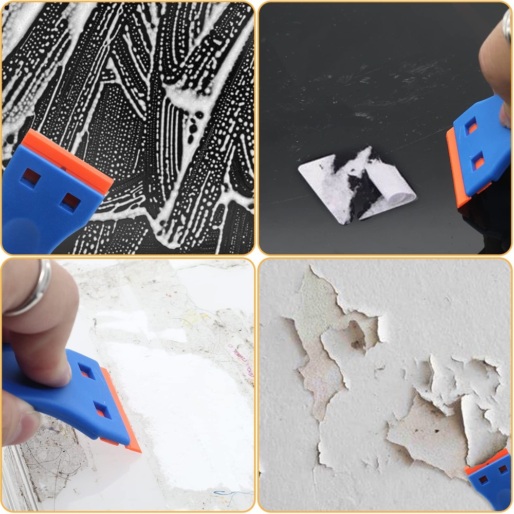 100pcs Plastic Razor Blades, Double Edged Plastic Scraper Blades Replacement ...