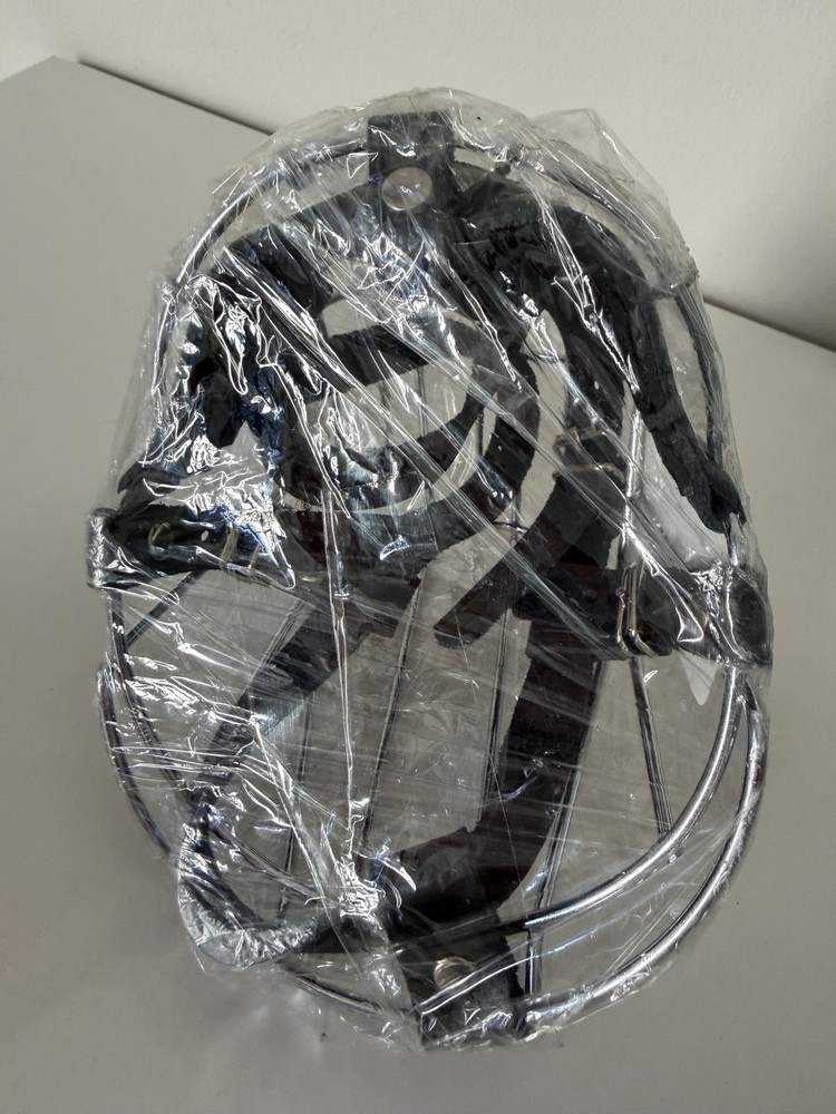 Bronzedog Metal Dog Muzzle Large Adjustable Leather Straps Training New