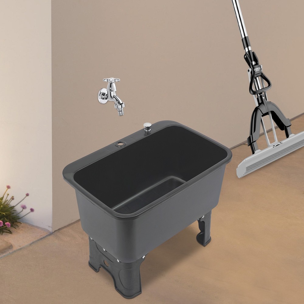 Floor Mop Sink Kit, Freestanding Mop Bucket, PP Mop Sink, Rectangular Mop Basin