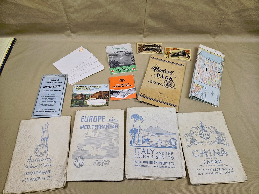 Literature & Maps from WWII footlocker