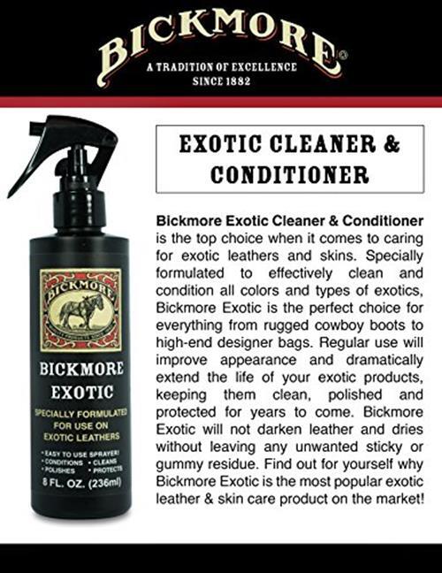 Bickmore Exotic 8oz - Specially Formulated Leather Spray Used Assorted Sizes