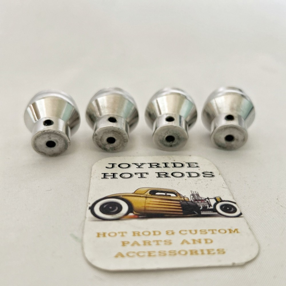 4 x 'Art Deco' Style Dash Knobs - Polished Aluminum