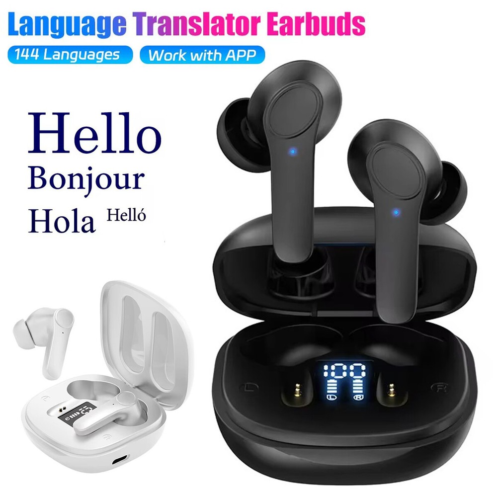 Translator Earbuds 144 Languages & Accents Two-Way Translation for iOS Android