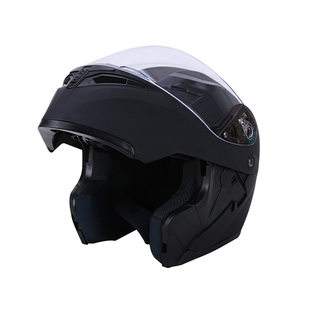 DOT Motorcycle Full Face Helmet BLUETOOTH / LED Light Dual Visor Modular Flip-up