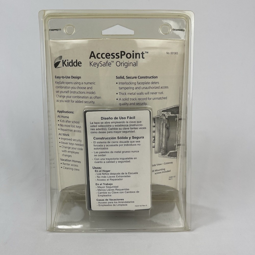 NEW Kidde Access Point Spare 5 Key Storage Push Button Combination Lock Titanium