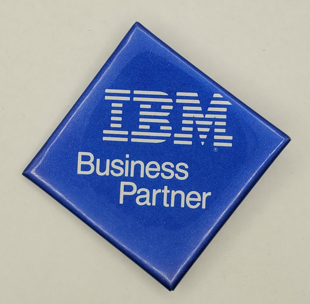 Pre 2004 IBM Business Partner Program Square Employees Pinback Button