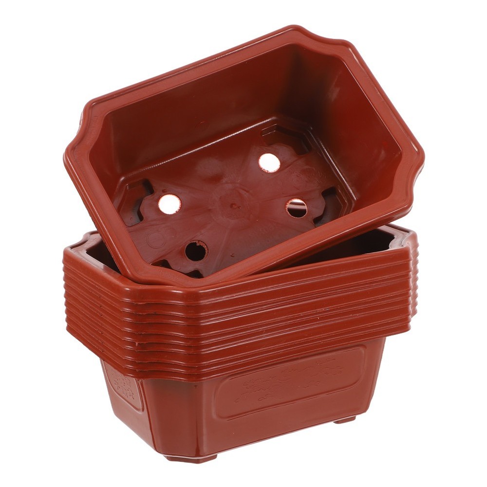 10 Pcs Ceramic Pot Bonsai Office Plastic Training Pots Large Planter Patio