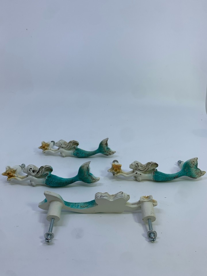 4PC MERMAID DRAWER PULLS.