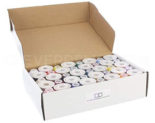 40 Color Embroidery Machine Thread Set - 1100 Yard Spools - Strong Polyester ...