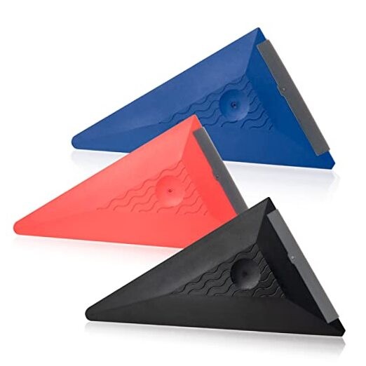 3 PCS Window Tint Triangle Squeegee with Silicone Edge, Different Hardness