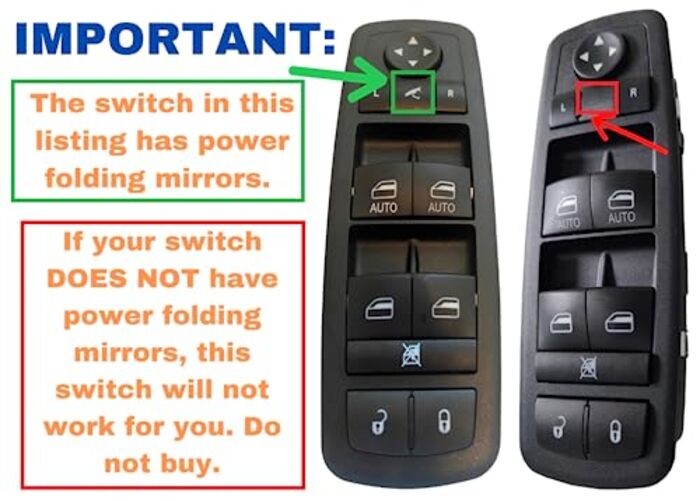 Window Master Switch for 2013-2014 Dodge Ram 1500 2500, 2015 Ram; 2012-2015