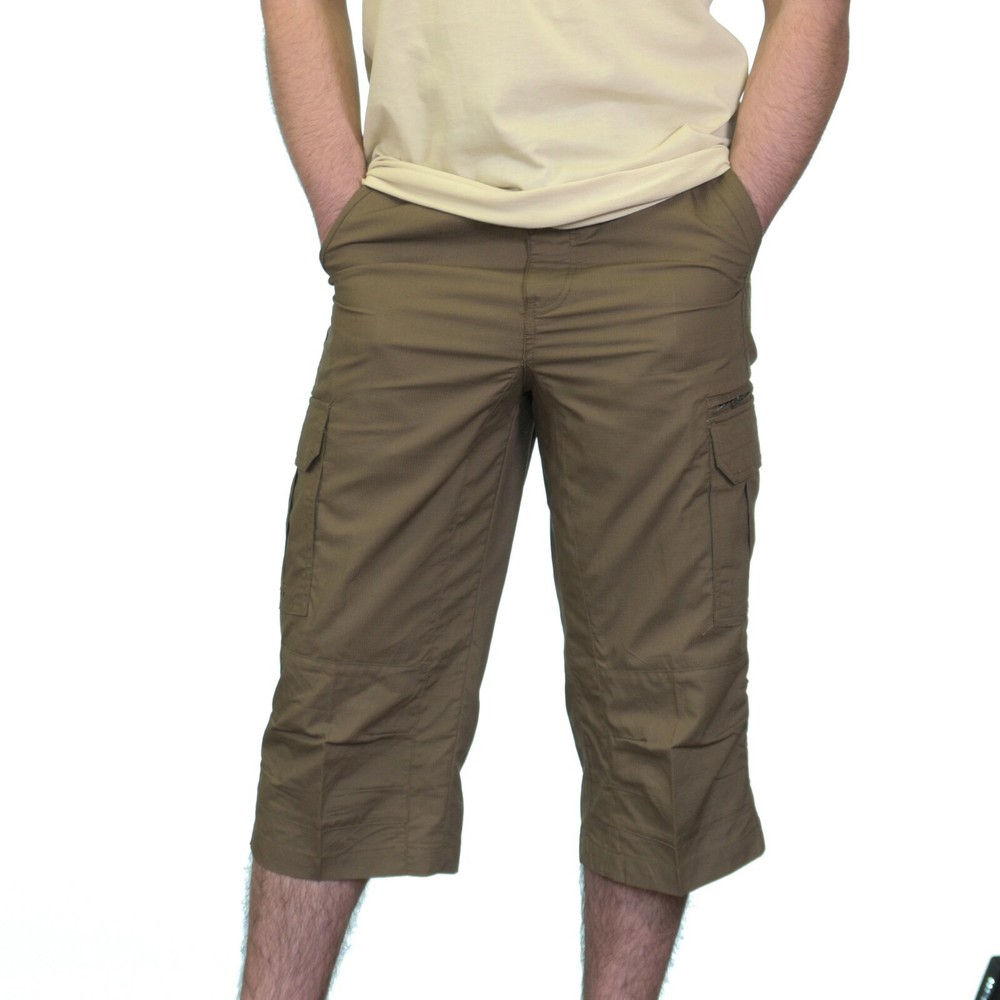 Men Long Cargo Shorts Brown