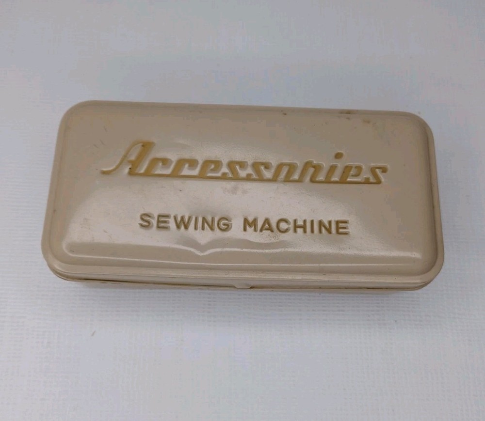 Vintage Sewing Machine Accessories Empty Tin Box