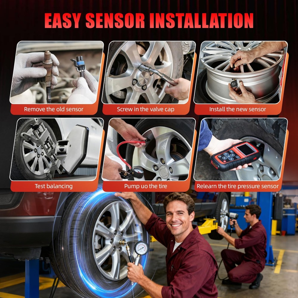 Pre-Programmed 433Mhz TPMS Sensor Compatible with Chevy