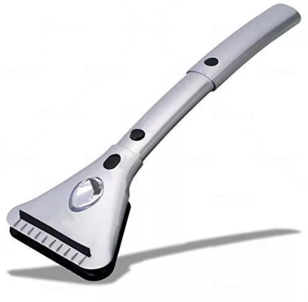 Zone Tech 12V Heated Electric Car Window Snow Ice Scraper Extendable LED Light