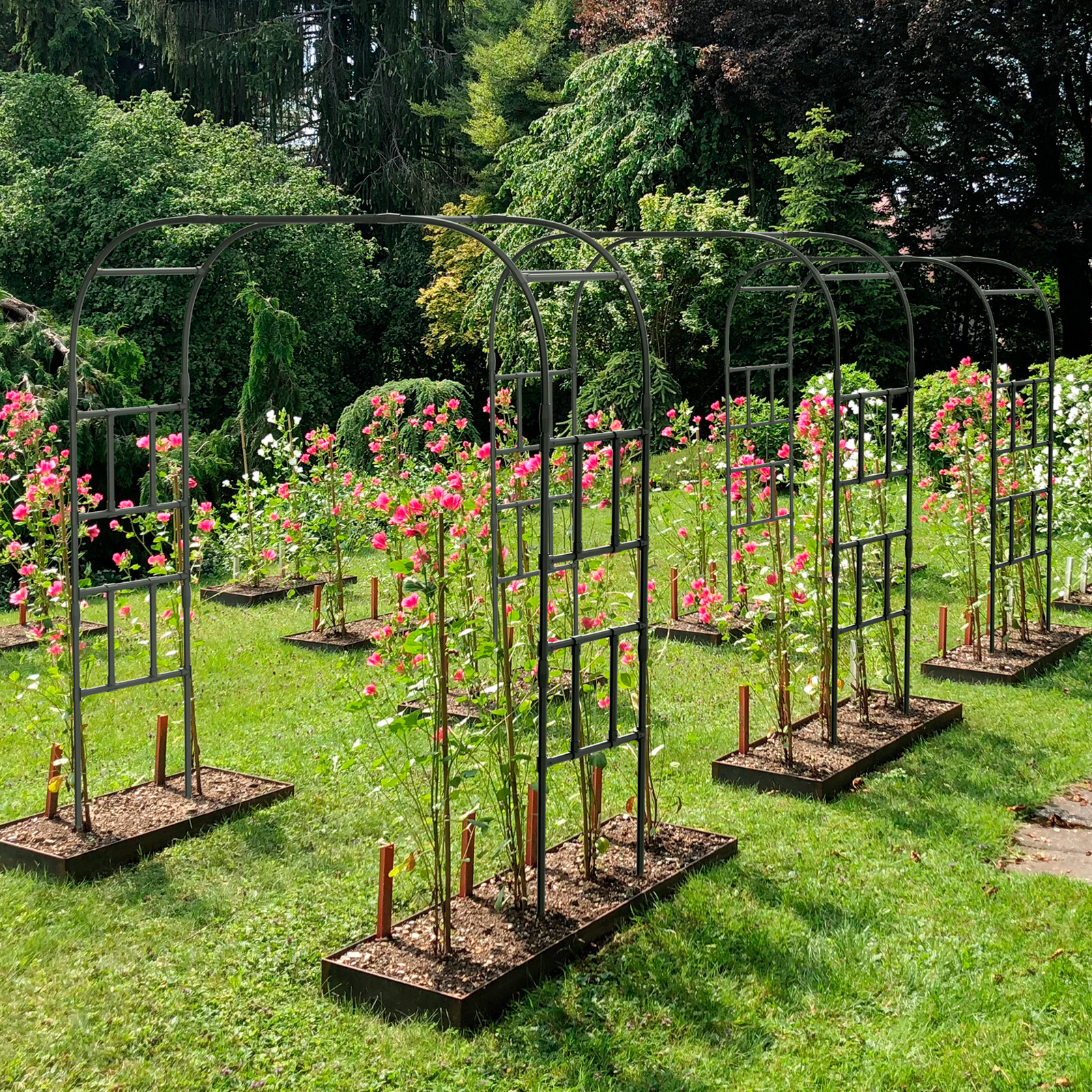 NAIZEA Garden Arch Trellis 87"H x 79" L Garden Arch Arbor Trellis Plant Climbing