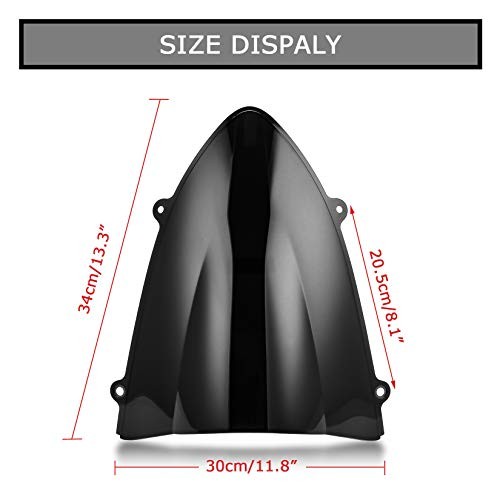 Motorcycle Front Windshield Windscreen Wind Deflector for Ninja 250 250R Black
