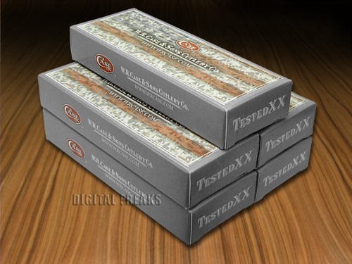 Case xx 5 Grey and American Flag Standard Boxes for Pocket Knives