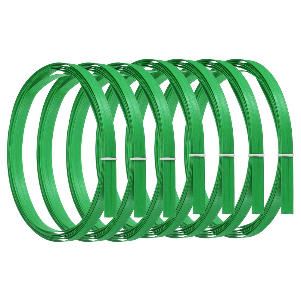 Bamboo Weaving Strips 7/16" x 10Ft 7 Pack Thin Flat Green