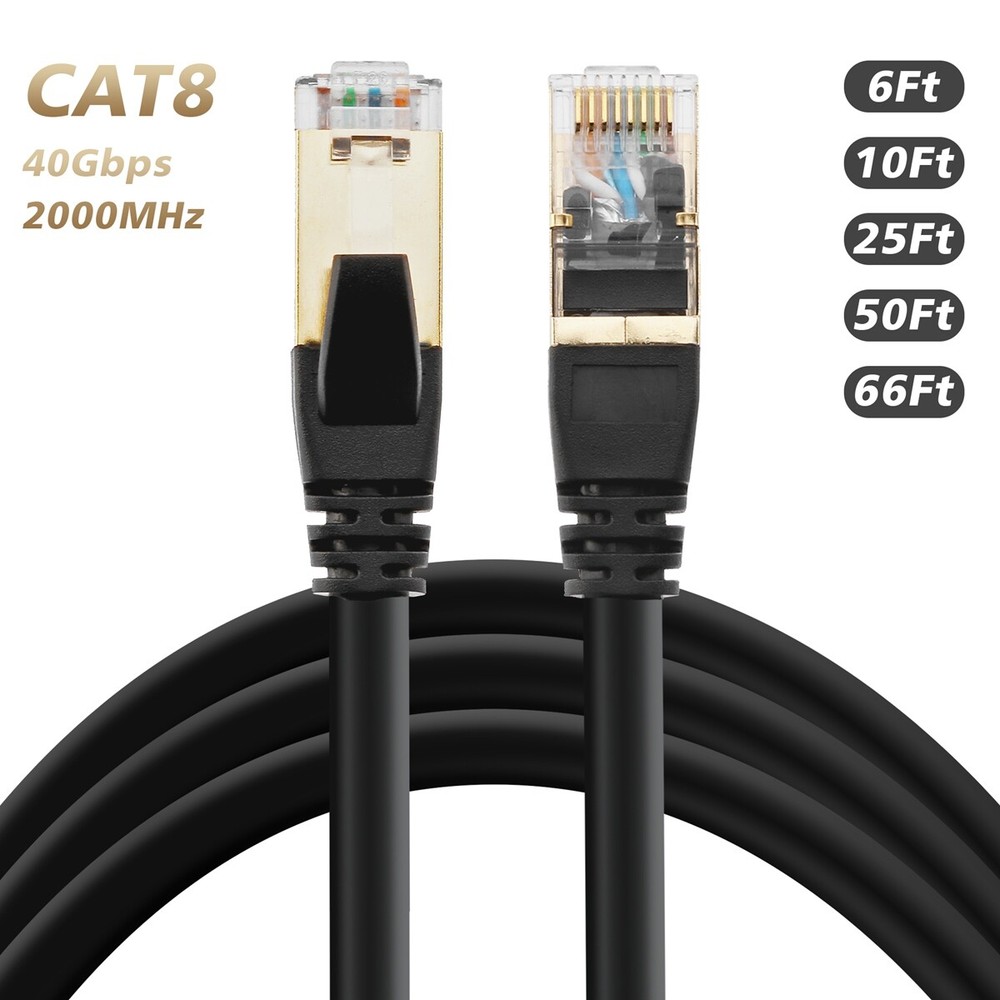 Advanced Cat 8 Ethernet Patch Cable- Internet 40Gbps 2000Mhz High Speed Lot