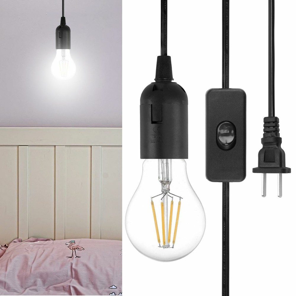Extension Hanging Lantern Pendant Lamp Cord E26/E27 Light Bulbs Socket w/ Switch