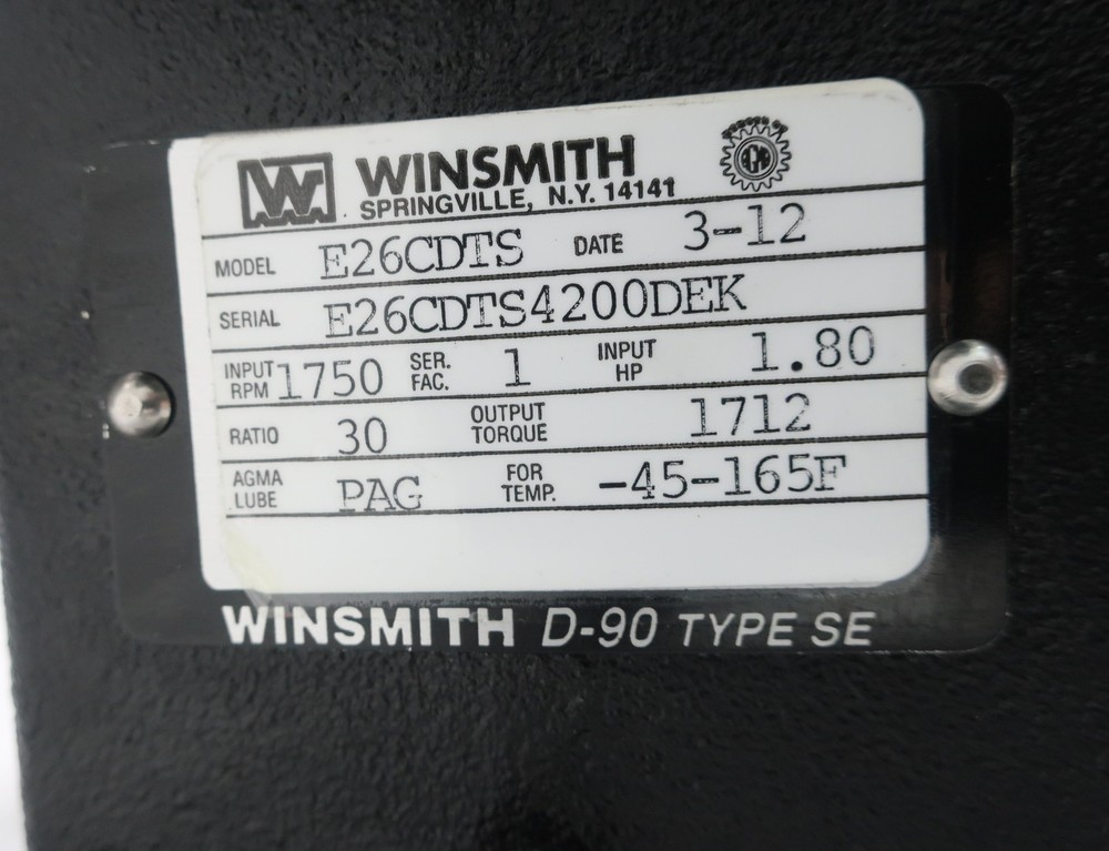 Winsmith E26CDTS Right Angle Gear Reducer 1.80hp 30:1