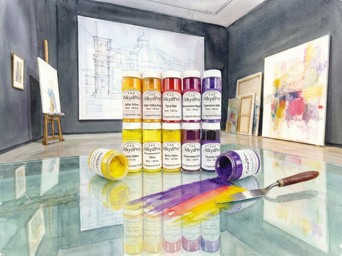 Yellow violet Sett Pigment Dry Powder set 10 x 50ml