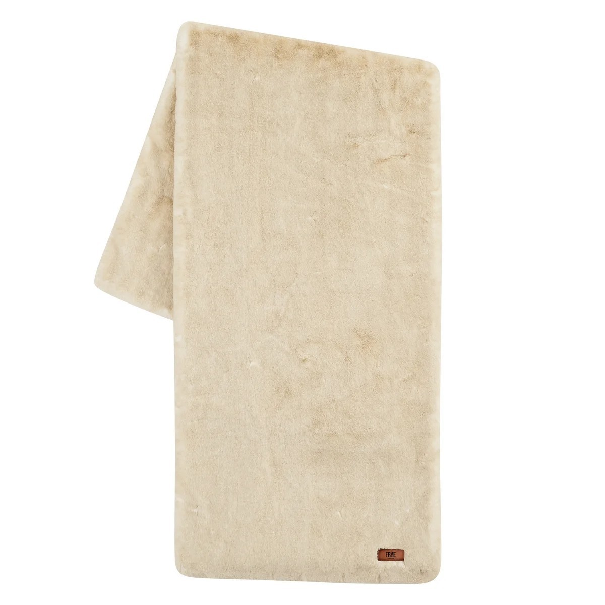 FRYE Luxe Faux Fur Luxury Throw, Reversible 60" X 70" Beige 1796169 Silky Soft