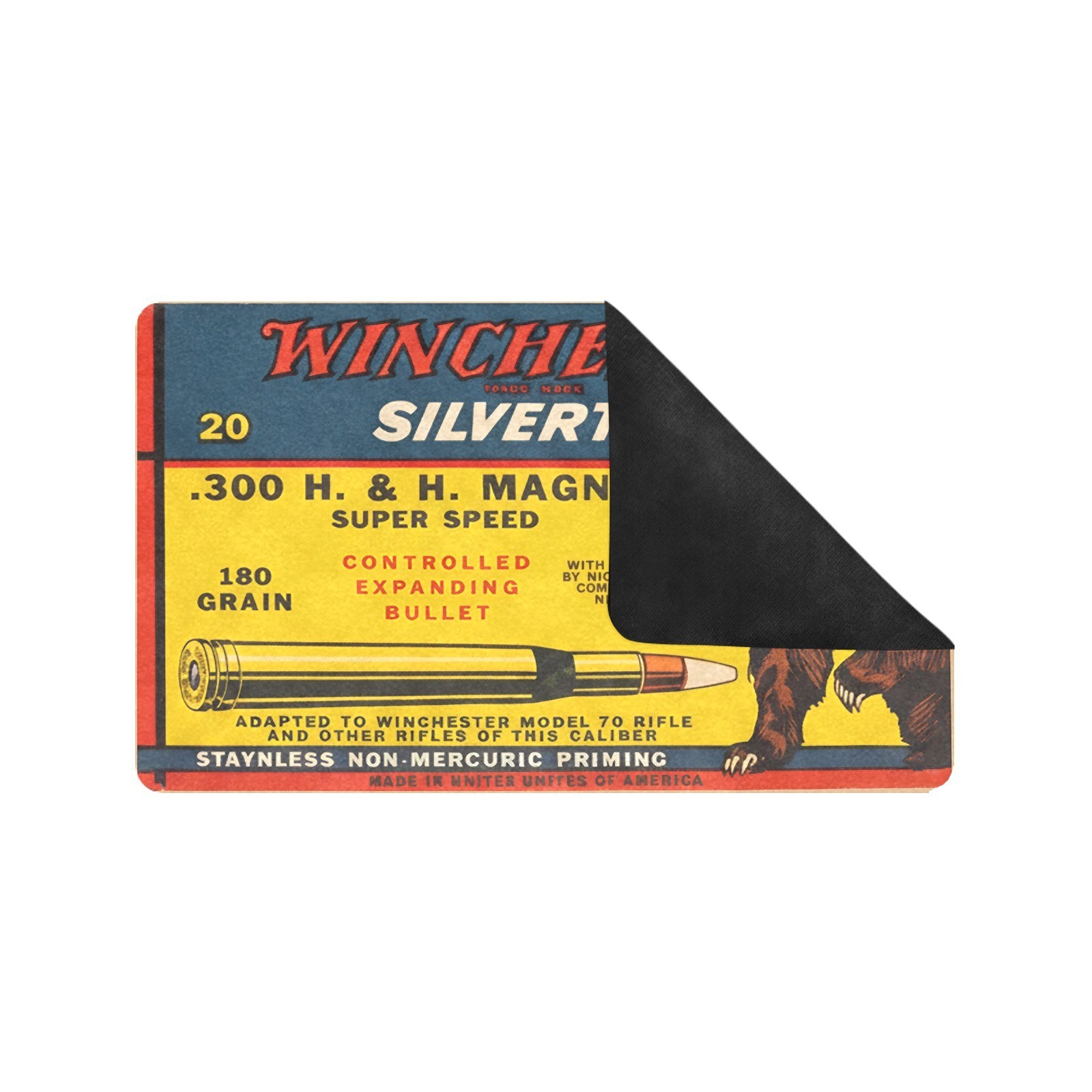 Vintage Style Winchester Super Speed 300 H&H Magnum Doormat Rug In / Out Decor