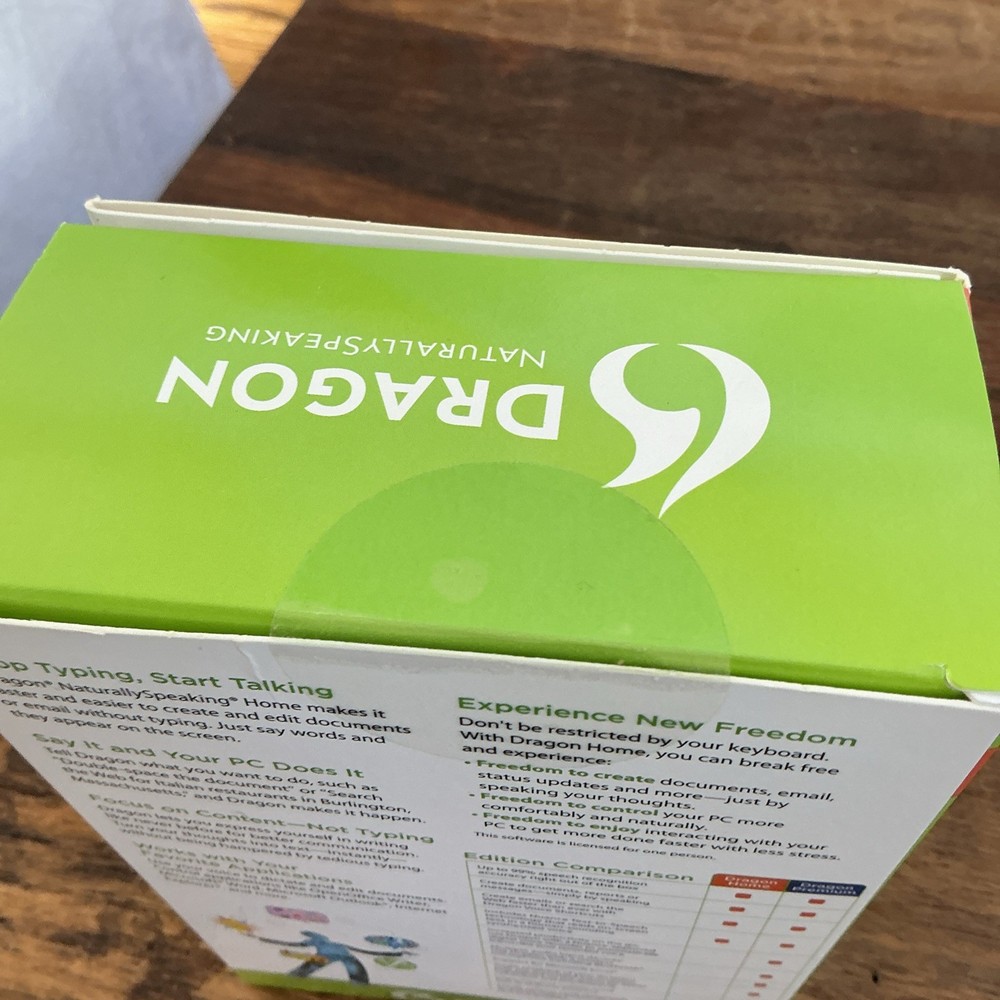 Dragon Naturally Speaking Home Version 11 Speech Recognition Software w/Head Set