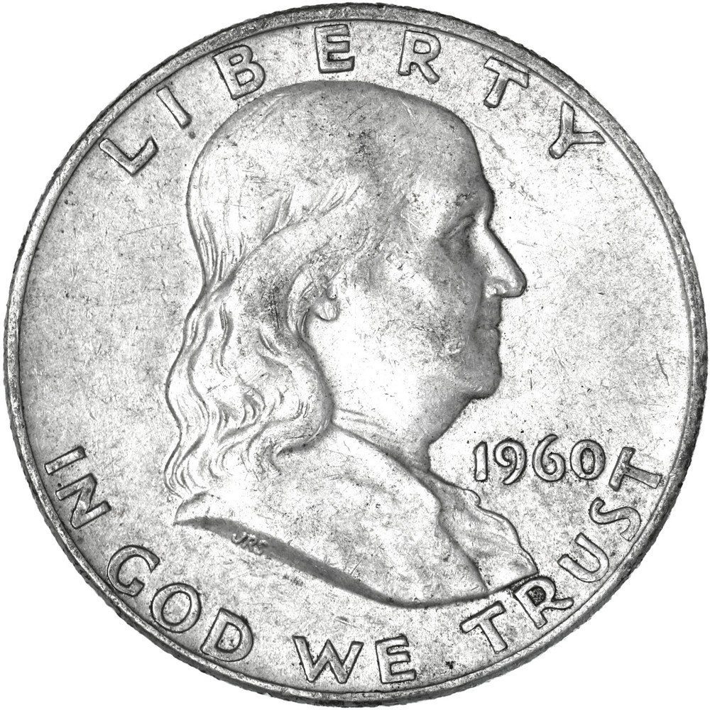 1960 D Franklin Half Dollar 90% Silver Very Fine VF