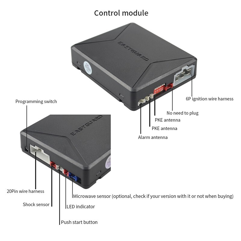EasyGuard Proximity Lock Unlock Remote Engine Start Ignition Start Siren DC12V
