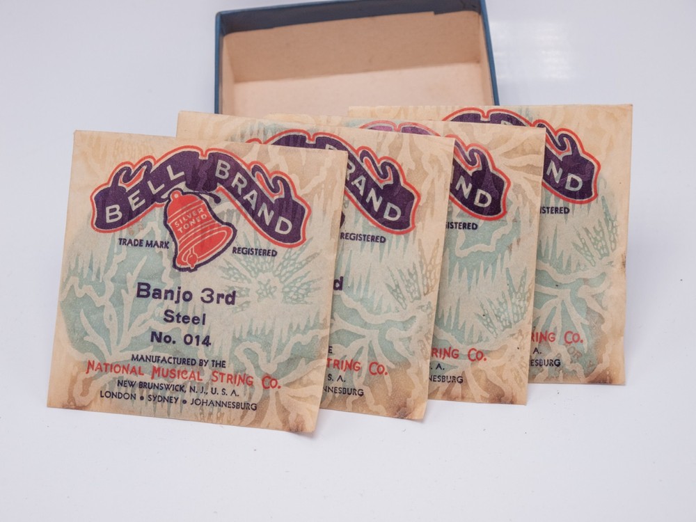 Vintage NOS - Bell Brand Banjo Strings 3x 2nd & 4x 3rd Strings Bulk Boxes
