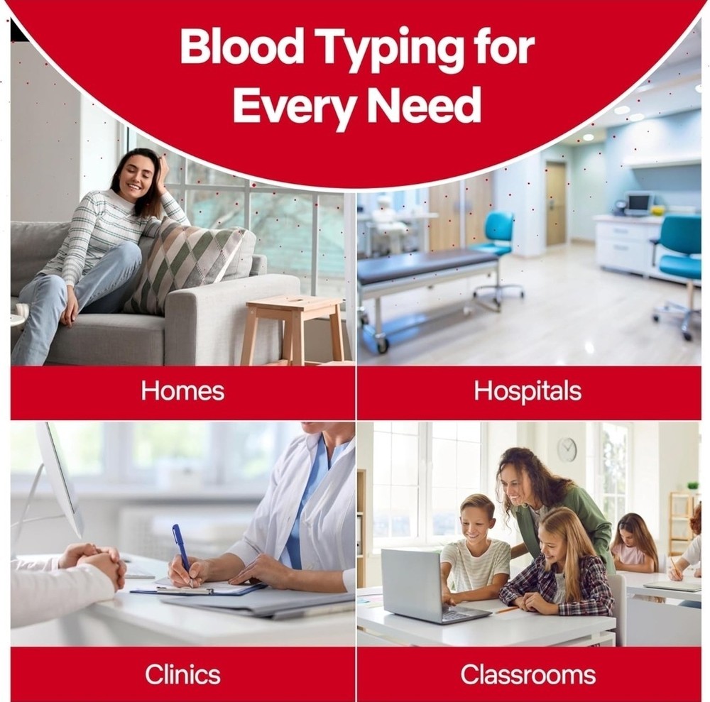 Complete Kit BLOOD Type Test EldonCard HOME TEST Kit Air Sealed Envelope