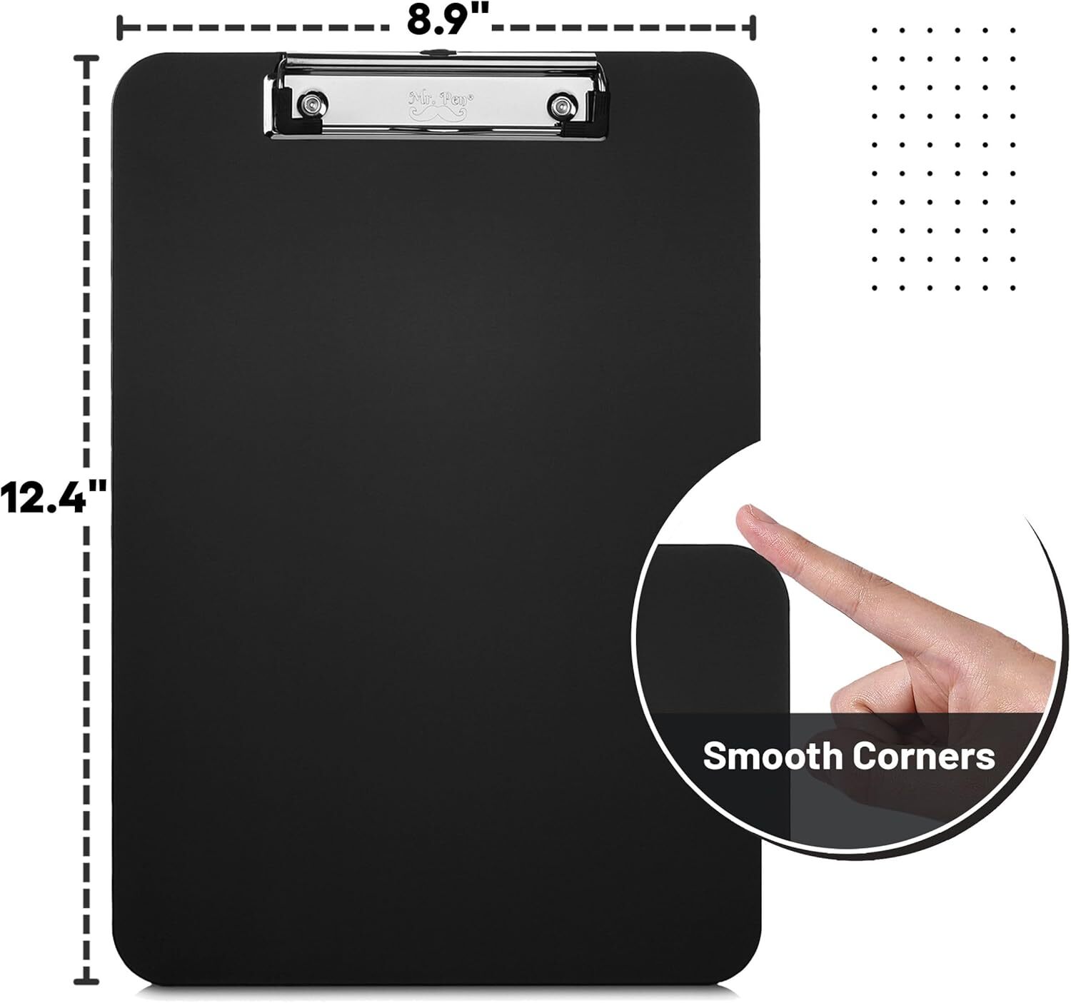Mr. Pen- Plastic Clipboard, Black, Clip Board, Teacher 1 Pack, Black