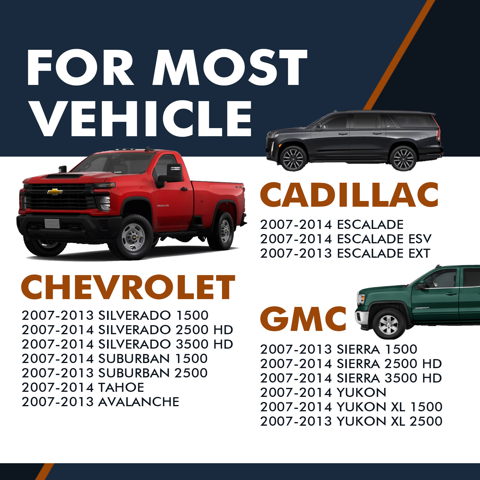 Set of 4 Front-Rear Door Handle For 2007-2013 GMC Sierra 1500