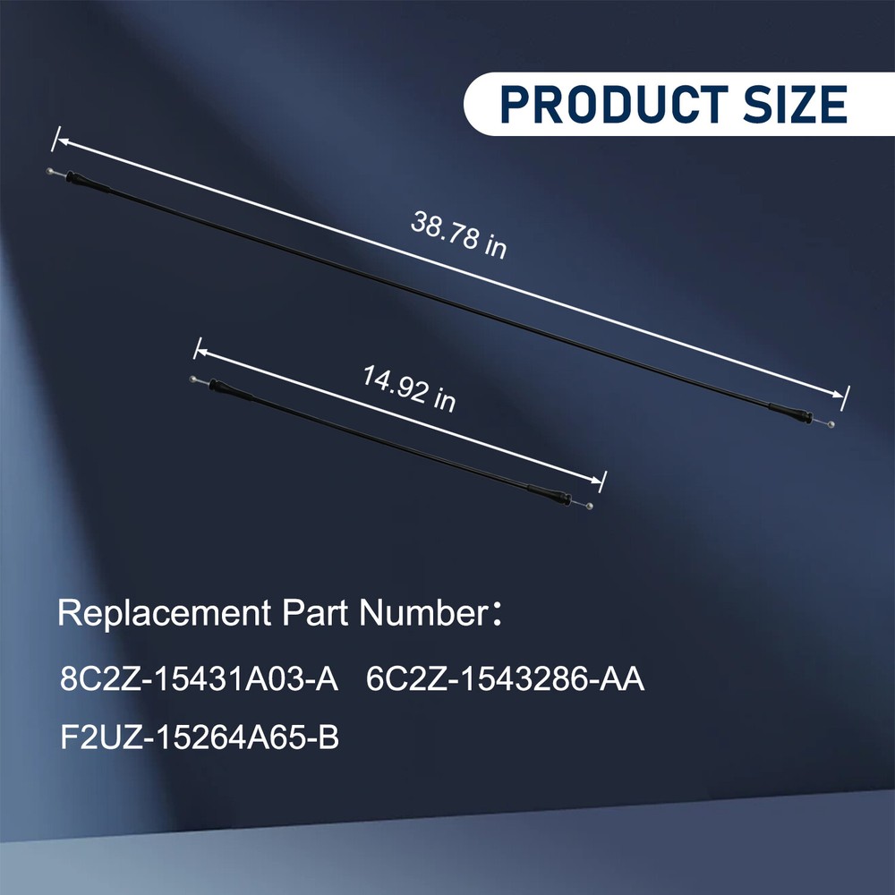 2X Rear Left Cargo Door Upper & Lower Lock Release Cables for Ford E-150 E-250