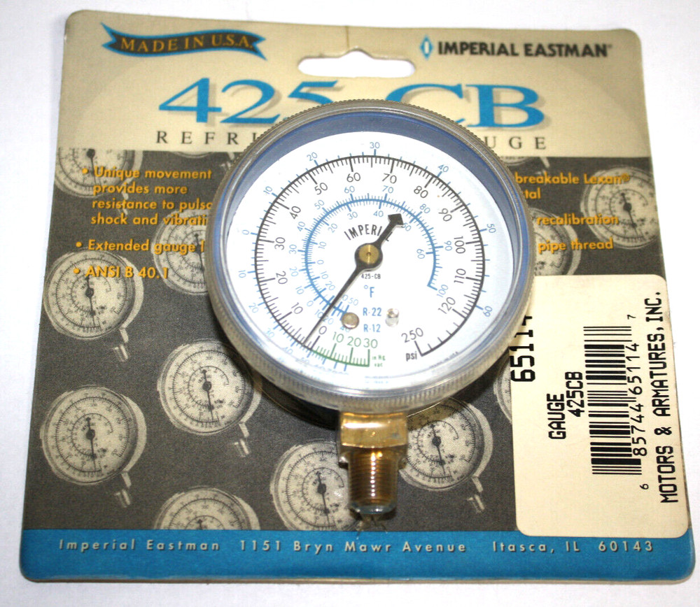 425-CB Refrigerant Gauge Low Side Imperial